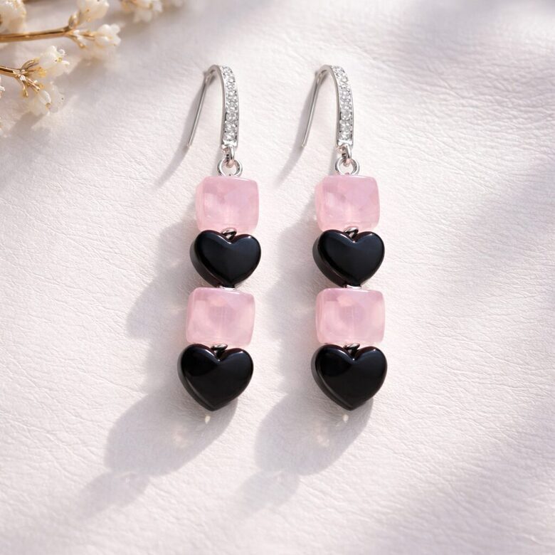 Dabīgo pērļu auskari "Rozīte"